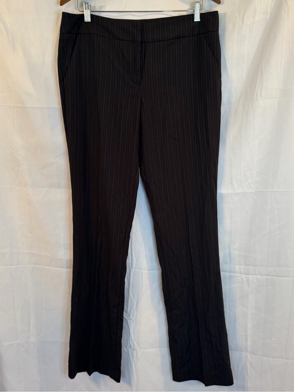 New York & Company Women’s 12 Tall Black Pinstripe Dress Pants Corpcore